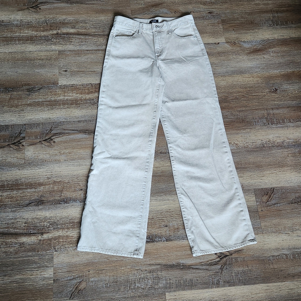 EXPRESS Light Gray Wide-Leg Jeans